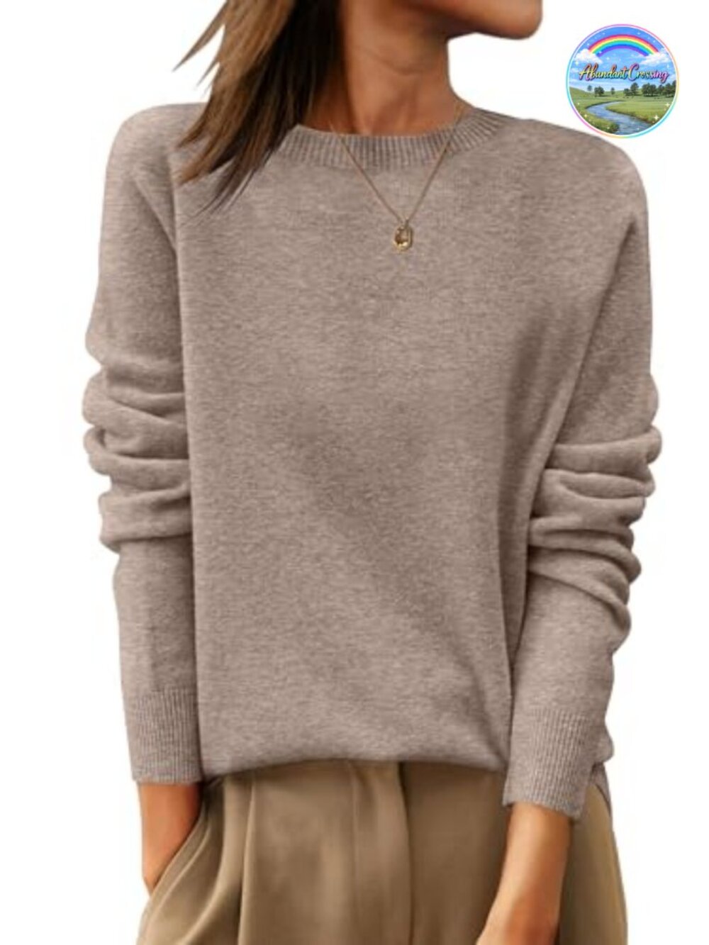 100% Wool Crew Neck Pullover Sweater Long Sleeve Business Casual